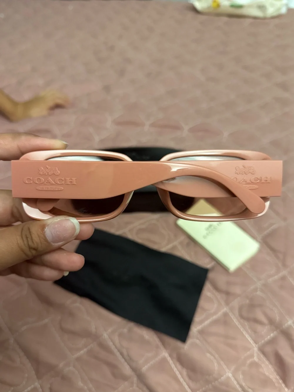 Coach Faded Orange Narrow Rectangle Sunglasses